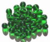 25 10mm Transparent Green Round Glass Beads